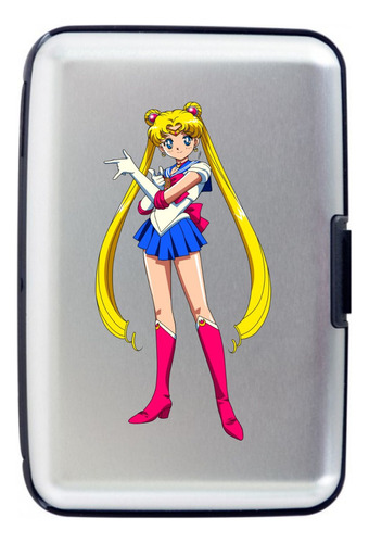 Billetera Sailor Moon Mv Tarjetero Aluminio Porta Doc 