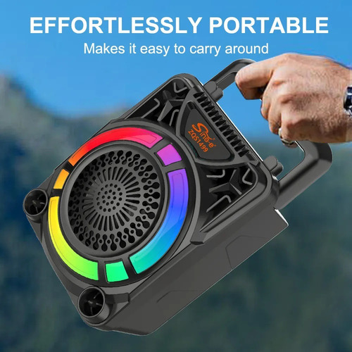 Parlante 4 Bluetooth Usb/ Tf/fm C/micrófono Luces Led Rgb Negro