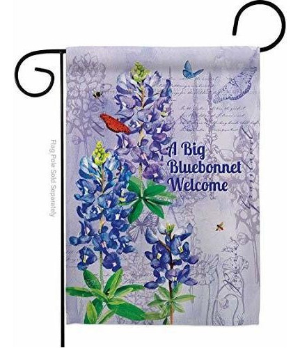 Bandera Estacional Breeze Decor G154096-bo Bluebonnet Welcom