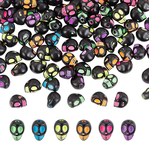 Arricraft 500 Pcs Acrylic Skull Beeds, Calavera De Calavera