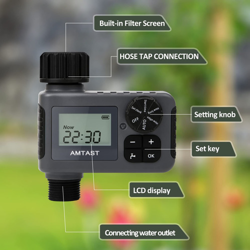 Temporizador De Riego Programable Gardenia Gr-100 1 Toma Negro