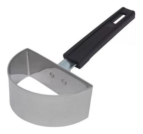 Imagem 2 de 2 de Raspador Chocolate Meia Lua Inox Cabo Preto