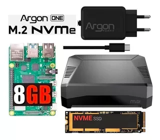 Kit Raspberry Pi4 8gb Ram + Case Argon M.2 Nvme + Ssd 128gb