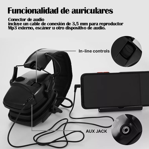 Orejeras Tácticas Con Cancelación De Ruido De Protección Aud