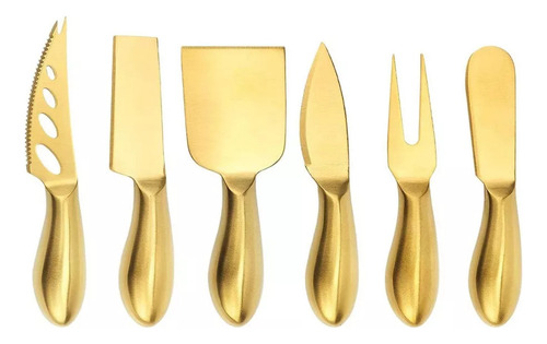Juego De 4 Cuchillos Para Queso Mini Cuchillo 6 Uds Dorado