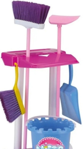 Imagem 9 de 9 de Kit Vassourinha De Limpeza Infantil Vassoura Pa Rodo+ Brinde
