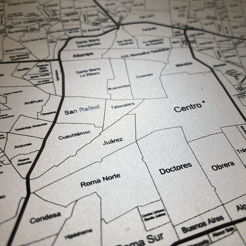 Mapa Rascable Con Todas Las Colonias De La Cdmx