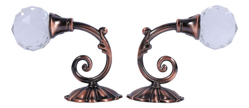 Ganchos Para Cortinas De Pared, Metal Y Cristal, 2 Unidades