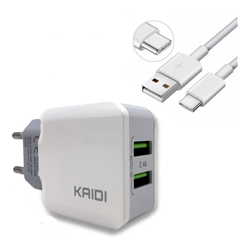 Kaidi Carregador KD-301S USB C Cor Branco