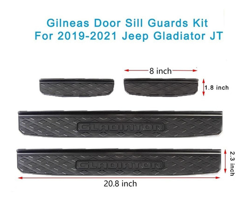 Imagen 4 de 5 de Protecciones De Goma Para Puerta De Jeep Wrangler 4pzs Negro