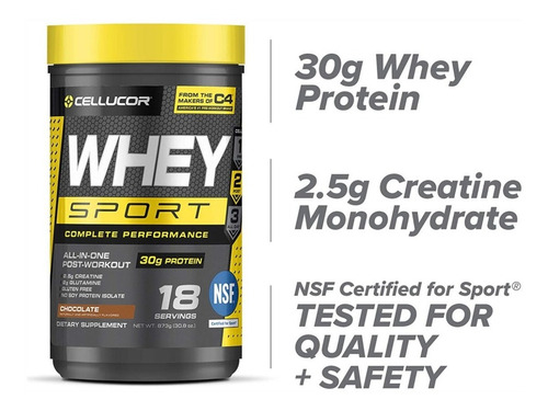 Imagen 2 de 7 de Proteina Cellucor Sport Chocolate,1.85lbs 18serv Usa Import