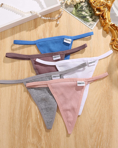 Pack De 6 Tangas En Forma De G De Finetoo Para Mujer, De ALG