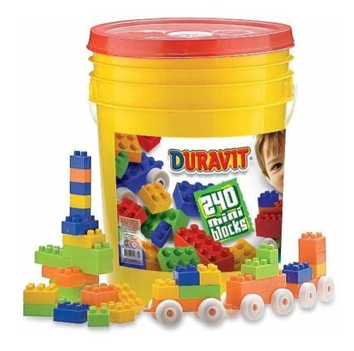 Balde Bloques X 240 Blocks Infantil Juego Chicos Duravit 662