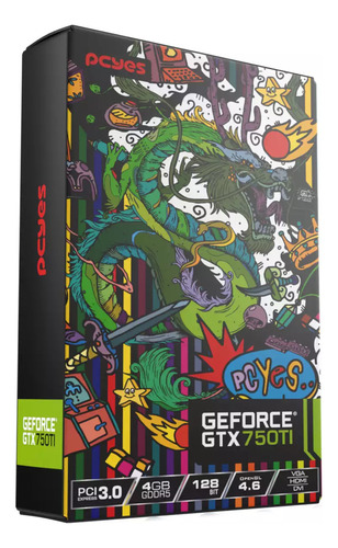 Placa de vídeo Nvidia Pcyes  Gamer GeForce 700 Series GTX 750 Ti 4gb ddr5