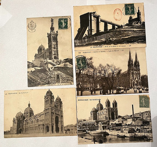 Antiguas 5 Postales - Catedrales/ Iglesias-francia 1908-1915
