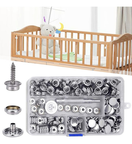 Set Of 50 Canvas Snaps, Metal Screws, Fasteners