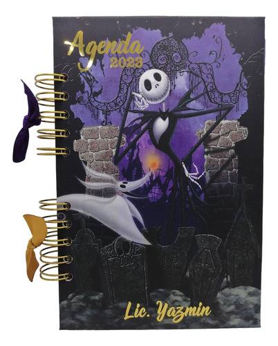 Agenda Anual Personalizada Jack Skellington  Media Carta