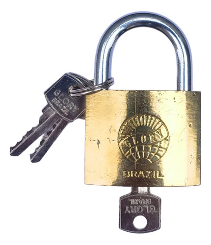 Cadeado Grande Com 3 Chaves Resistente 50mm Envia Rápido Cor Dourado Dourado