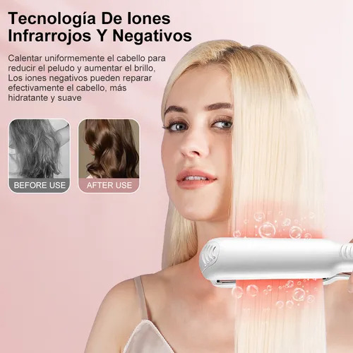 Operacion® Plancha Para Cabello Infrarrojos Cerámica Plancha Panel de 2,2 pulgadas con 26 tipos de temperatura y bloqueo fijo con cable de 360° Plana Para Cabello Plancha
