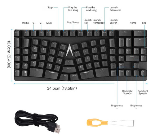 Teclado Mecánico Ergonómico Maketheone X-bows Lite 80% Usb-c Color Del Teclado Idioma