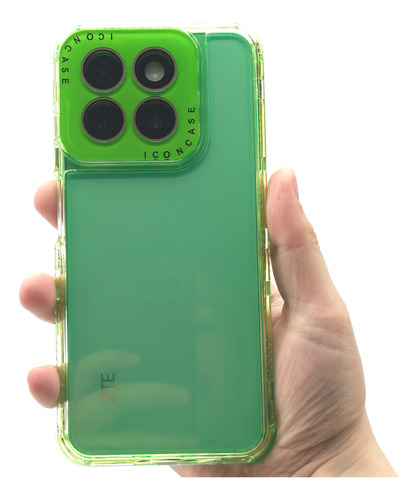 Funda 3 En 1 Para Zte A55 Case Uso Rudo Bumper Protector Rainbow Dream - Verde Zte A55