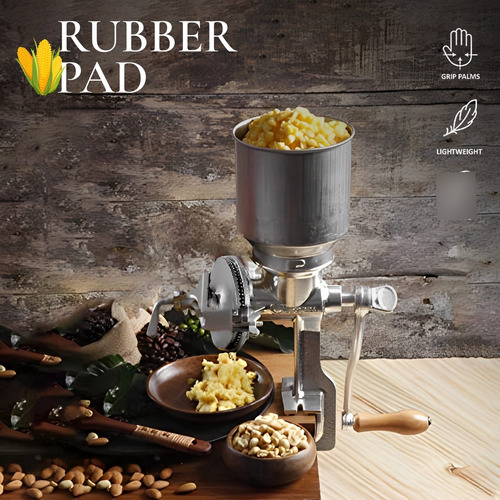 Molinillo Manual De Hierro Fundido Alta Calidad Para Café Plateado