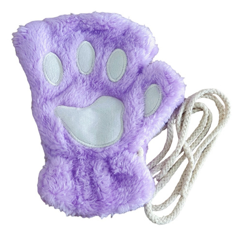 Guantes Sin Dedos Gatito Kawaii Felpa Garritas Patitas Cute