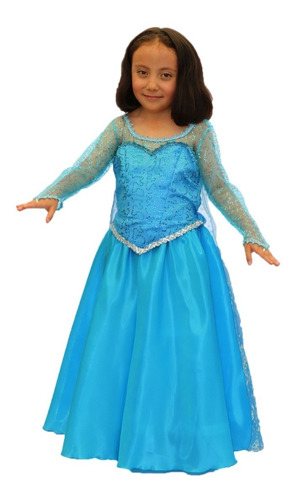 Disfraz Vestido Estilo Elsa Frozen De Lujo