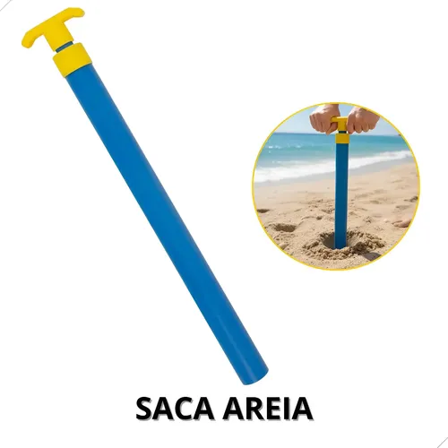 Saca Areia Praia Furador Guarda-sol Pressão Azul Verão Topo!