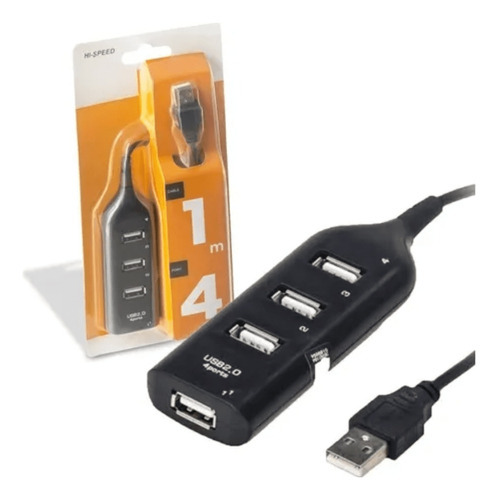 Hub Usb 2.0 4 Portas Plug And Play Hi-speed Cabo De 0,50m