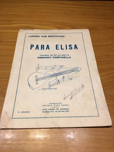 Para Elisa Partitura Para Guitarra Ludeig Van Beethoven