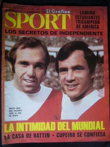 River Banfield San Lorenzo / Revista Sport Nº 71 / 1970