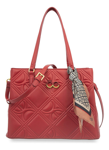 Bolsa Satchel Cloe Yaxim Grande Color Rojo