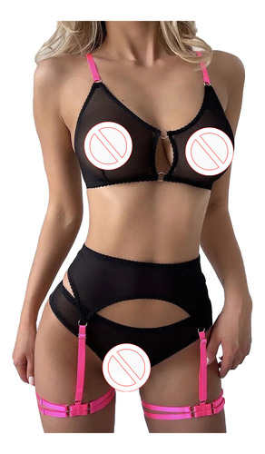 Tanga De Lencería Hueca Para Mujer, Traje De Liguero Suave
