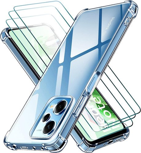 Funda Uso Rudo Silicona Tpu Suave Para Poco X5 5g+mica Transparente Xiaomi Poco X5 5g/redmi Note 12 5g