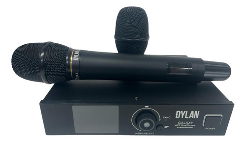 Microfone Sem Fio Dylan Gx-1 2 Capsulas Dinâmica Condenser