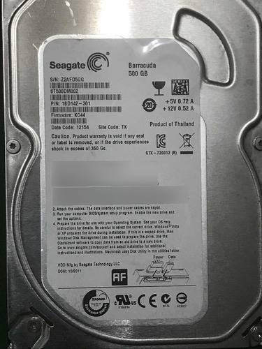 Disco Duro Seagate 500gb 3.5 Usado St500dm002