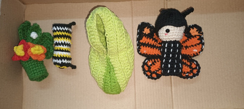 Titeres El Ciclo De La Mariposa Tejida A Crochet