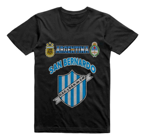 Remera Algodon Negra Club San Bernardo Coronel Moldes