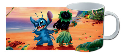 Taza, Tazon Mug, Lilo & Stitch, Playa, Extraterrestre, Serie