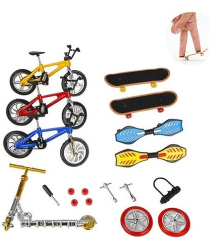 8 Piezas Mini Dedo Bmx Bicicleta Conjunto Modelo Juguete [u]