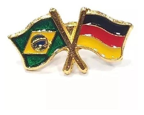 Kit 10 Bótom Pim Broche Bandeira Brasil X Alemanha Folheado