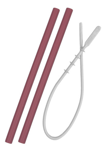 Sorbetes De Silicona Reutilizable Minikoioi Flexi Straws Color Velvet Rose & Brush