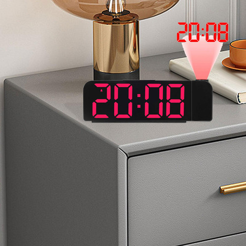Reloj De Escritorio Digital Reloj Despertador Luz Roja Negra