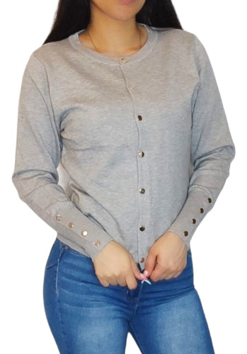 Chaleco Cardigan  Con Botones (broches) Lana Elasticada.9118