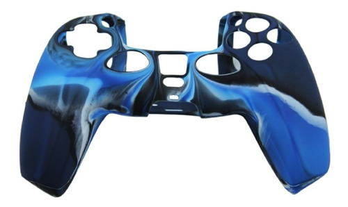 Funda Silicon Compatible Con Control Ps5 Camuflaje Azul