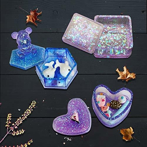 Caja De Moldes De Resina Para Joyas, Moldes Con Forma De Cor