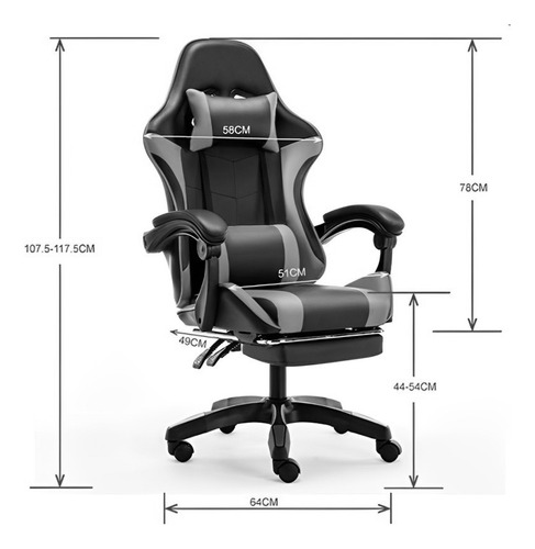 Silla Gamer 730-5 Verde Reclinable 135° Reposapies Ajustab