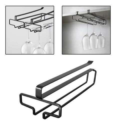Soporte Para Copas De Vino De 2 Filas, Colgador De