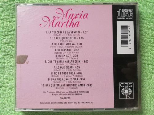 Eam Cd Maria Martha Serra Lima Quien Soy 1990 Cbs Discos